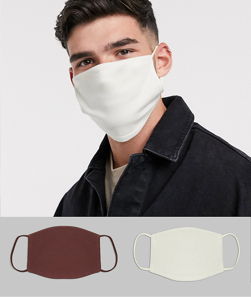 фото 2 маски для лица (бежевая/коричневая) asos design-мульти