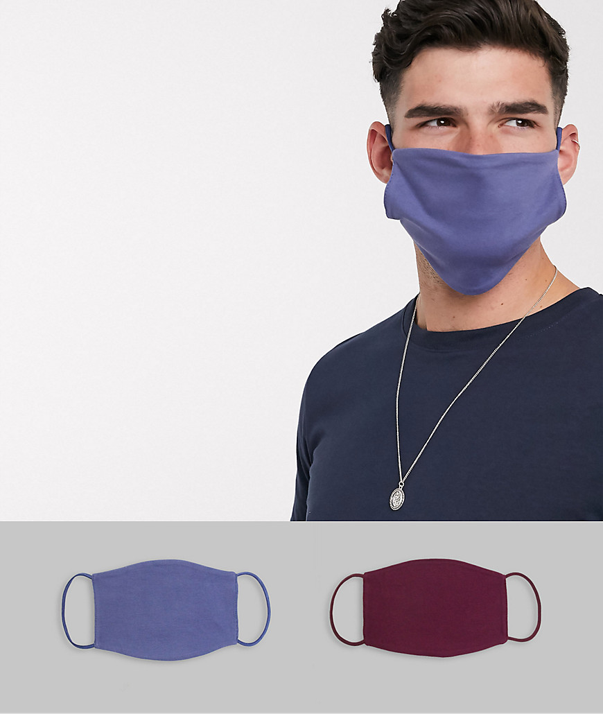 фото 2 маски для лица (синяя и бордовая) asos design-мульти