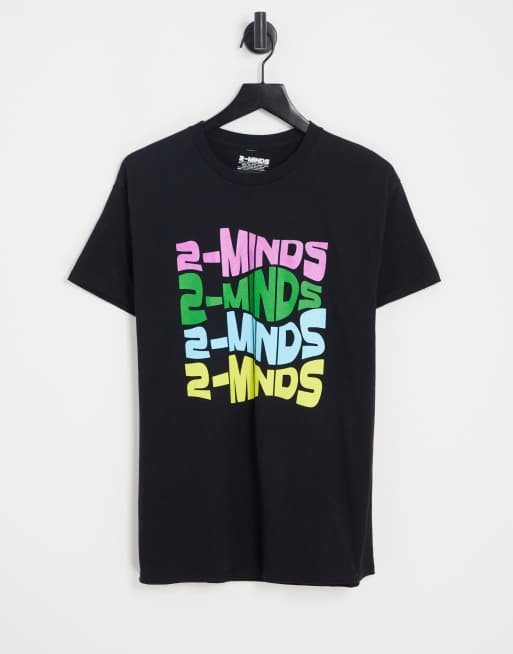 2-Minds – Bedrucktes T-Shirt in Schwarz