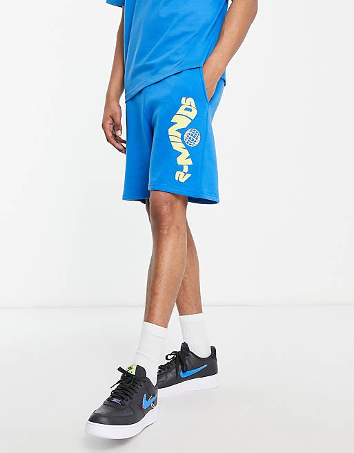 2-Minds jersey shorts in blue (part of a set)
