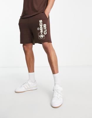 2-Minds 2-Minds jersey shorts in brown