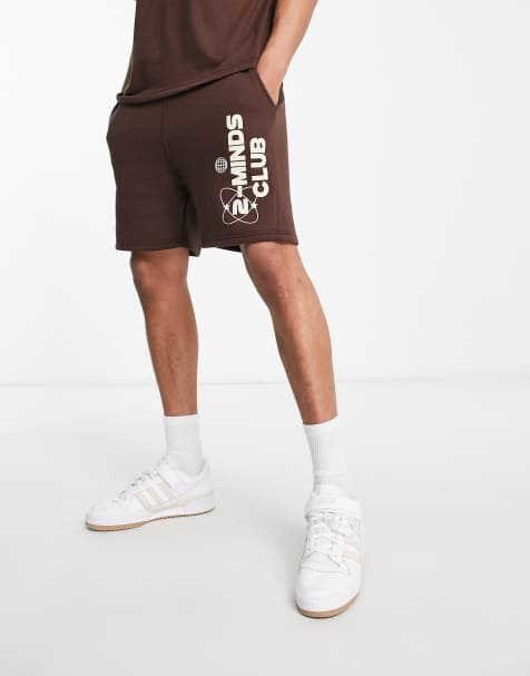 2-Minds - Pantaloncini in jersey marrone - view 1