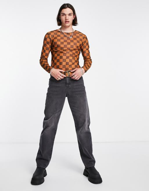 2-Minds sheer mesh T-shirt in multi check