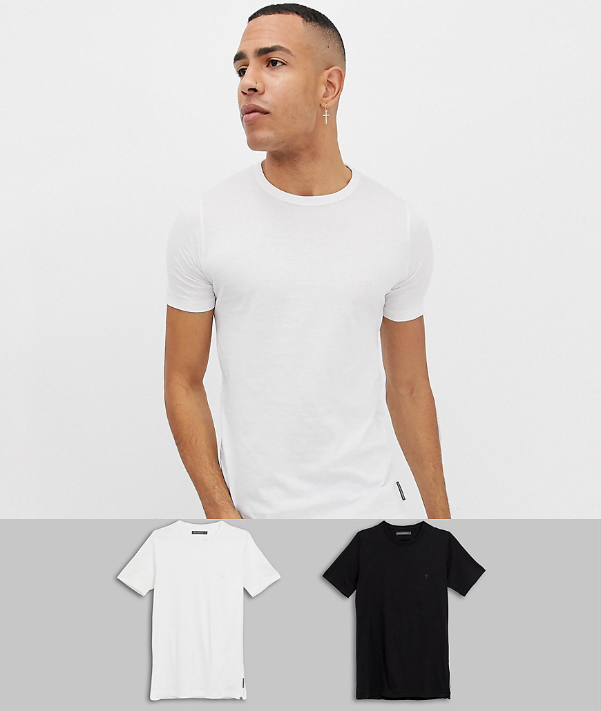 2-pak af ensfarvede T-Shirts fra French Connection Tall-Sort