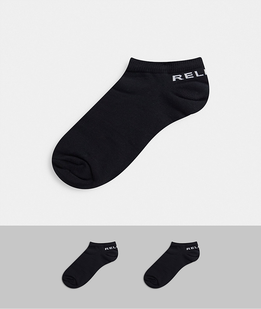 фото 2 пары черных носков до щиколотки religion-черный