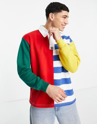 2minds colour block long sleeve polo