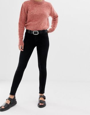 2NDDAY - Jolie - Skinny jeans met halfhoge taille en gerafelde zomen-Zwart