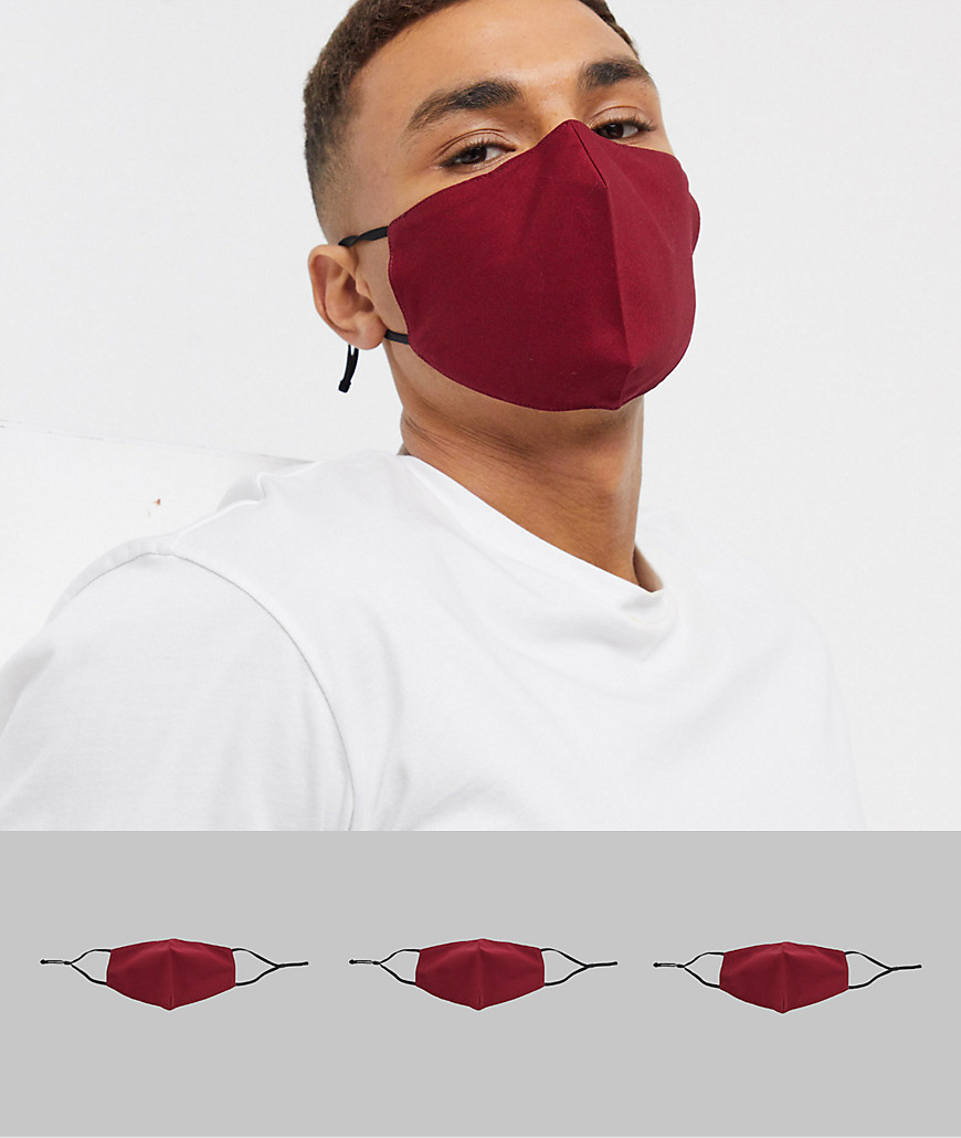 фото 3 бордовые маски для лица с регулируемыми ремешками asos design​​​​​​​-красный