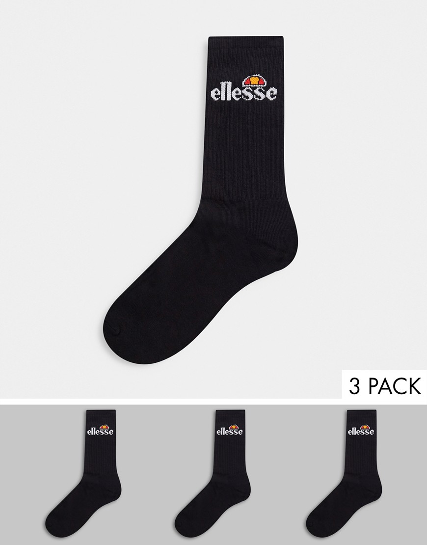 фото 3 черных спортивных носков ellesse arrom-черный