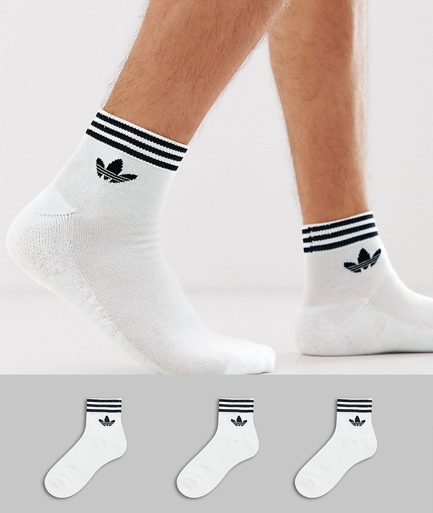 фото 3 пары белых носков adidas originals-белый