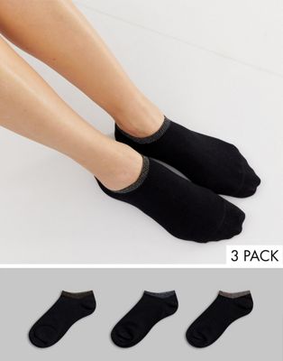 фото 3 пары черных кроссовок с блестками monki-черный