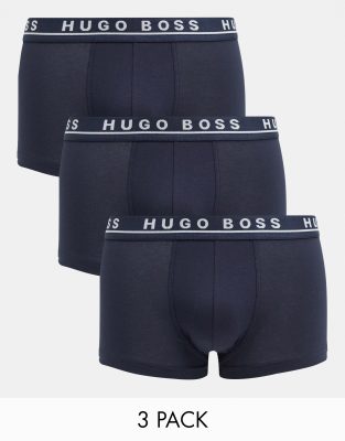 фото 3 пары темно-синих боксеров-брифов boss вodywear-голубой boss bodywear