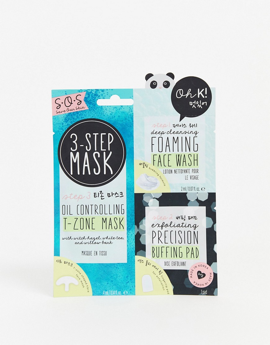 фото 3-шаговая маска для проблемной кожи oh k! - sos-бесцветный