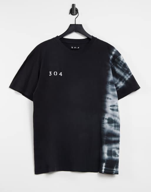 304 Clothing relaxed tie dye print t-shirt in black