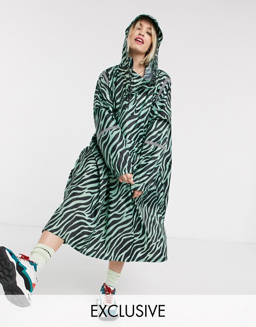 365 Dry waterproof rain jacket in mint zebra