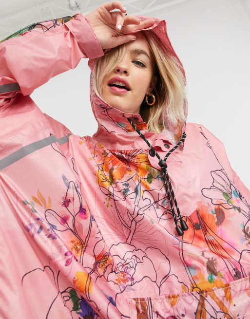 Floral waterproof hot sale jacket