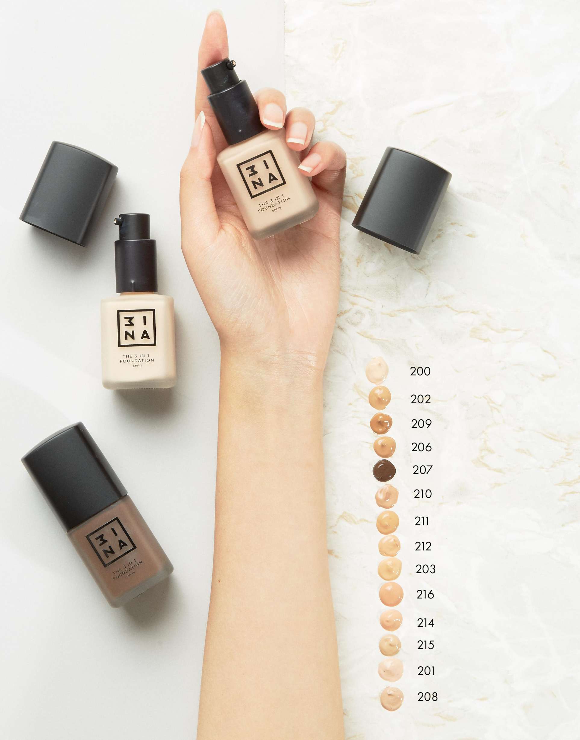 3ina the no rules cream. 3ina the 3in1 Foundation 210. 3ina 3 in 1 Foundation палитра. 3ina the 3in1 Foundation свотчи. 3ina the 3in1 Foundation оттенки.