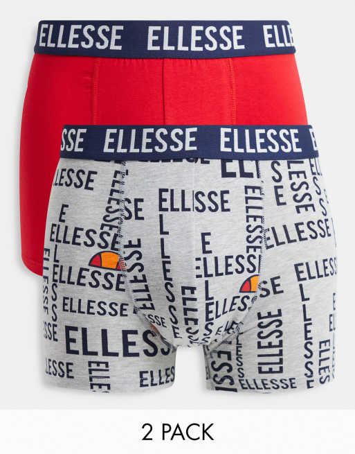 Defilé zak Graveren 3PK Mens Ellesse print and grey Underwear | ASOS