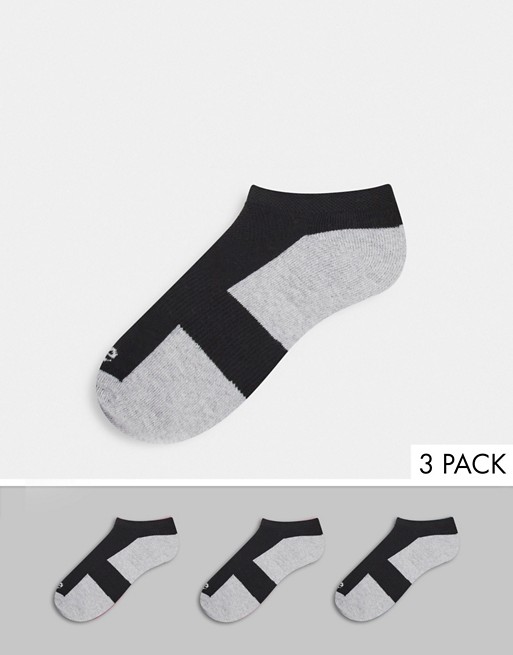 Ellesse 3 pack short socks in black and grey