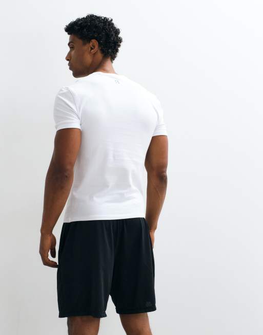 4504 - T-shirt bianca in cotone con finitura quick dry e vestibilità ristretta, 3 di 5