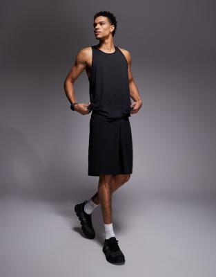 4505 10 Inch Loose Fit Quick Dry Training Shorts With Zip Pockets In Black