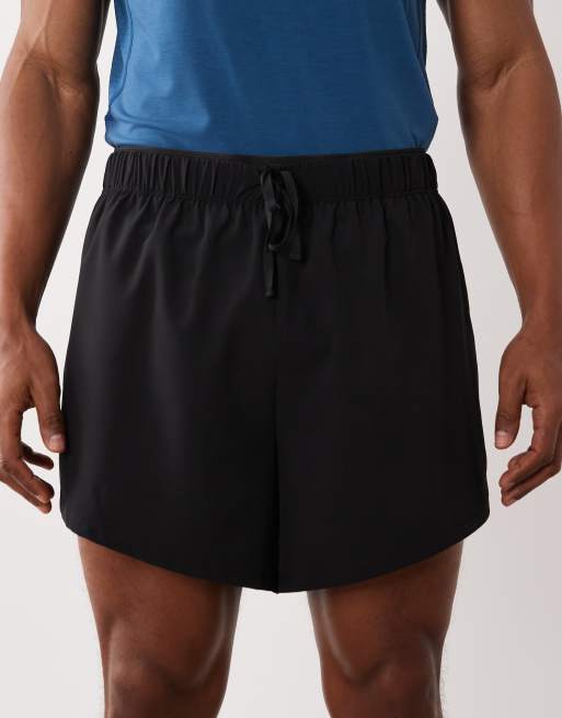 4505 2-in-1 quick-dry 13cm woven running shorts with zip pockets in black, 4 of 5