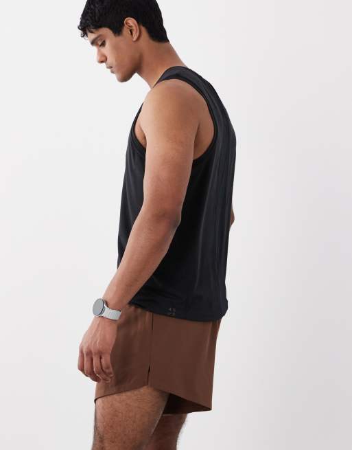 4505 2-in-1 quick dry 5" woven running shorts with zip pockets in brown, 5 of 5