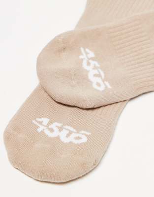 4505 2 Pack Non Slip Ribbed Pilates Socks