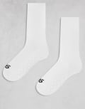 [ASOS] 4505 2 pack non slip ribbed Pilates socks in white L White