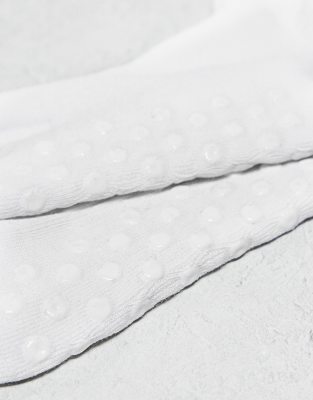 Shop 4505 2 Pack Non Slip Ribbed Pilates Socks In White