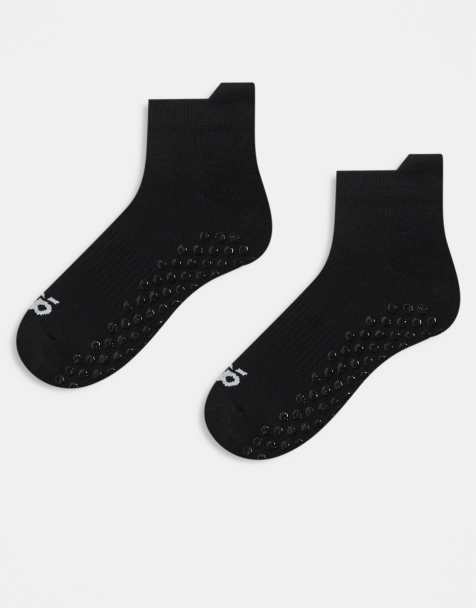 4505 – 2er-Pack Pilates-Knöchelsocken in Schwarz mit Antirutsch-Sohlen - view 1