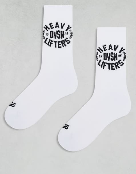 4505 – 2er-Pack Sportsocken in Weiß mit „Heavy Lifting“-Grafik  - view 1