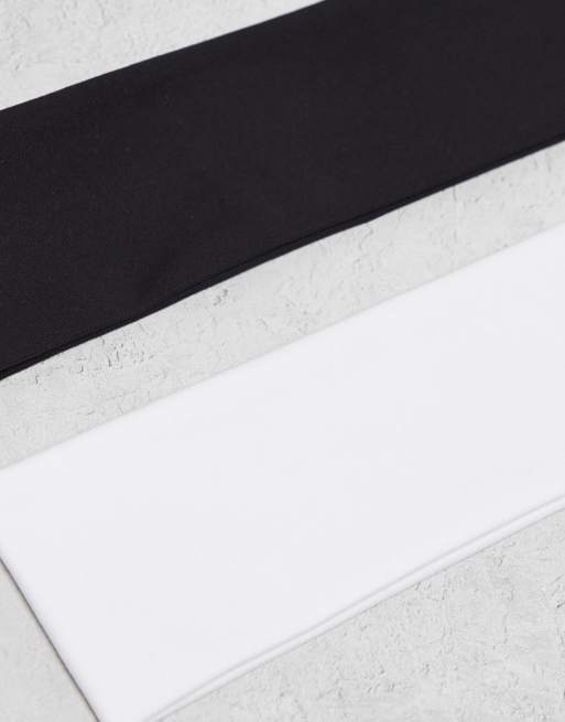 4505 – 2er-Pack weiche Yoga-Stirnbänder in Schwarz und Weiß, 3 von 3