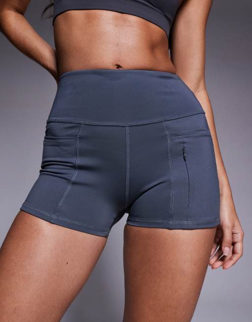 4505 3-inch high waist running shorts with zip phone pocket in iron gray, 3 of 5
