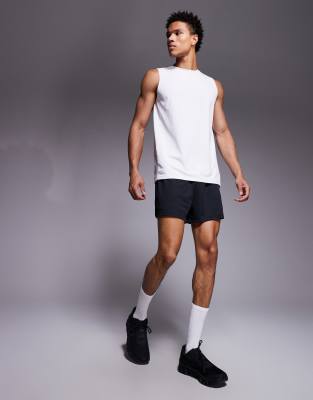 4505 3 Inch Quick Dry Mesh Running Shorts With Zip Pockets In Black