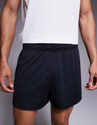 4505 3 Inch Quick Dry Mesh Running Shorts With Zip Pockets In Black