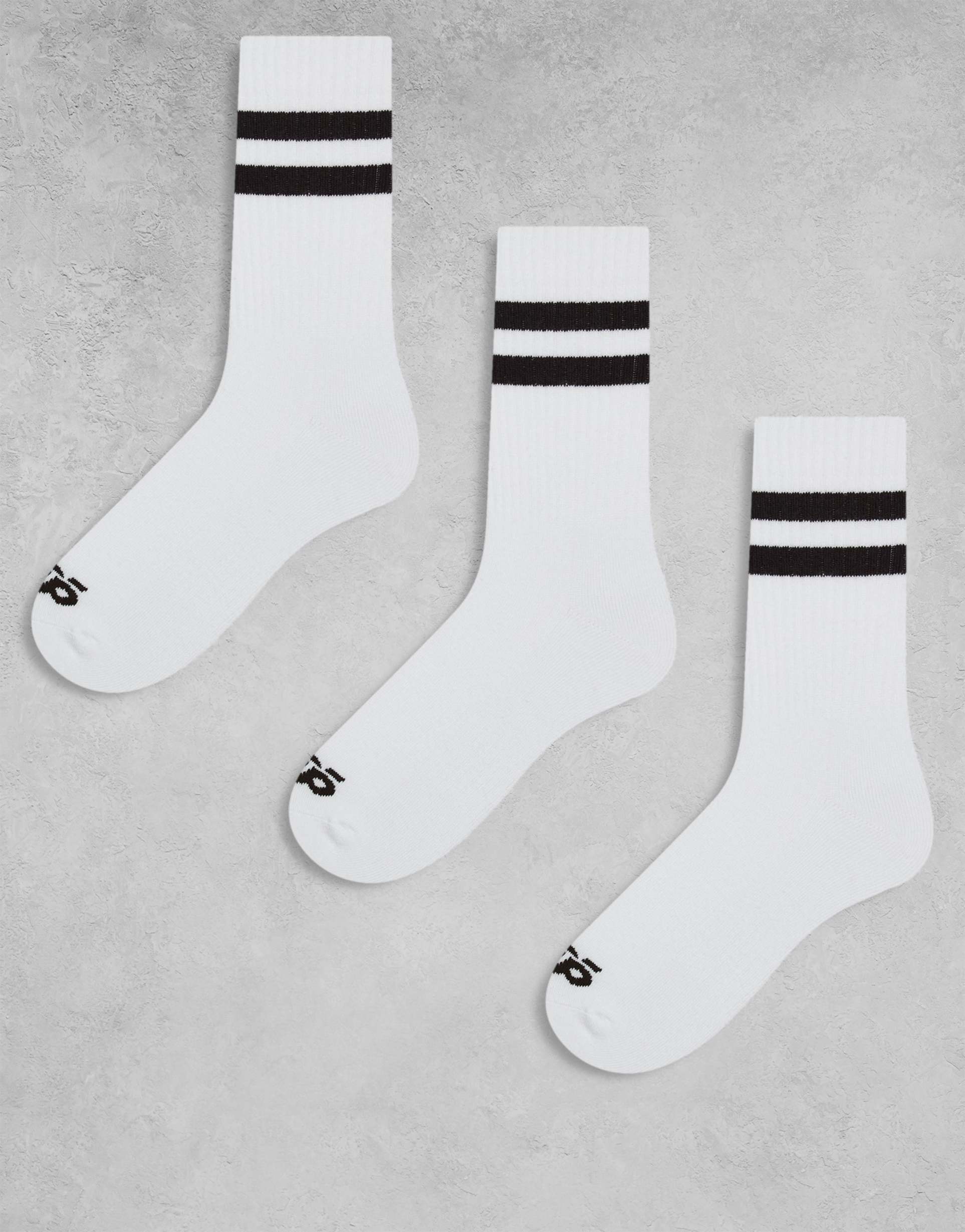 4505 3 pack 2 crew socks with quick dry in white with coffee stripes