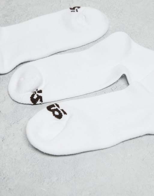 4505 3 pack 2 crew socks with quick dry in white with coffee stripes, 3 of 3