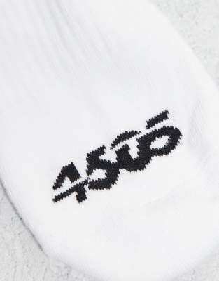 4505 3 Pack 2 Stripe Crew Sock With Quick Dry In White