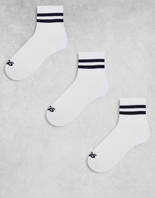 4505 3 Pack 2 Stripe Crew Sock With Quick Dry