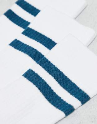 4505 3 Pack 2 Stripe Crew Socks With Quick Dry