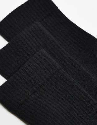 4505 3 Pack Anti Bacterial Athletic Socks In Black