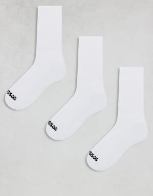 4505 4505 3 pack anti bacterial sport socks in white
