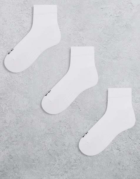 4505 3 pack quarter length sock with arch support in white - view 1
