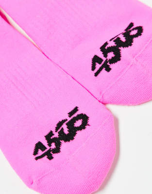 4505 3 Pack Running Socks With Elasticized Arch Support And Anti Bacterial Finish In Pink
