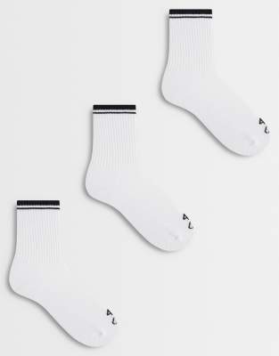4505 3 pack socks with arch support in white with black stripe edge white 3890₽