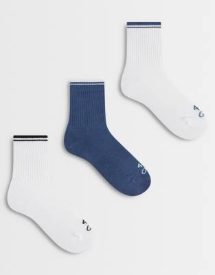 4505 3 pack socks with arch support in white with multi stripe edge white 3890₽