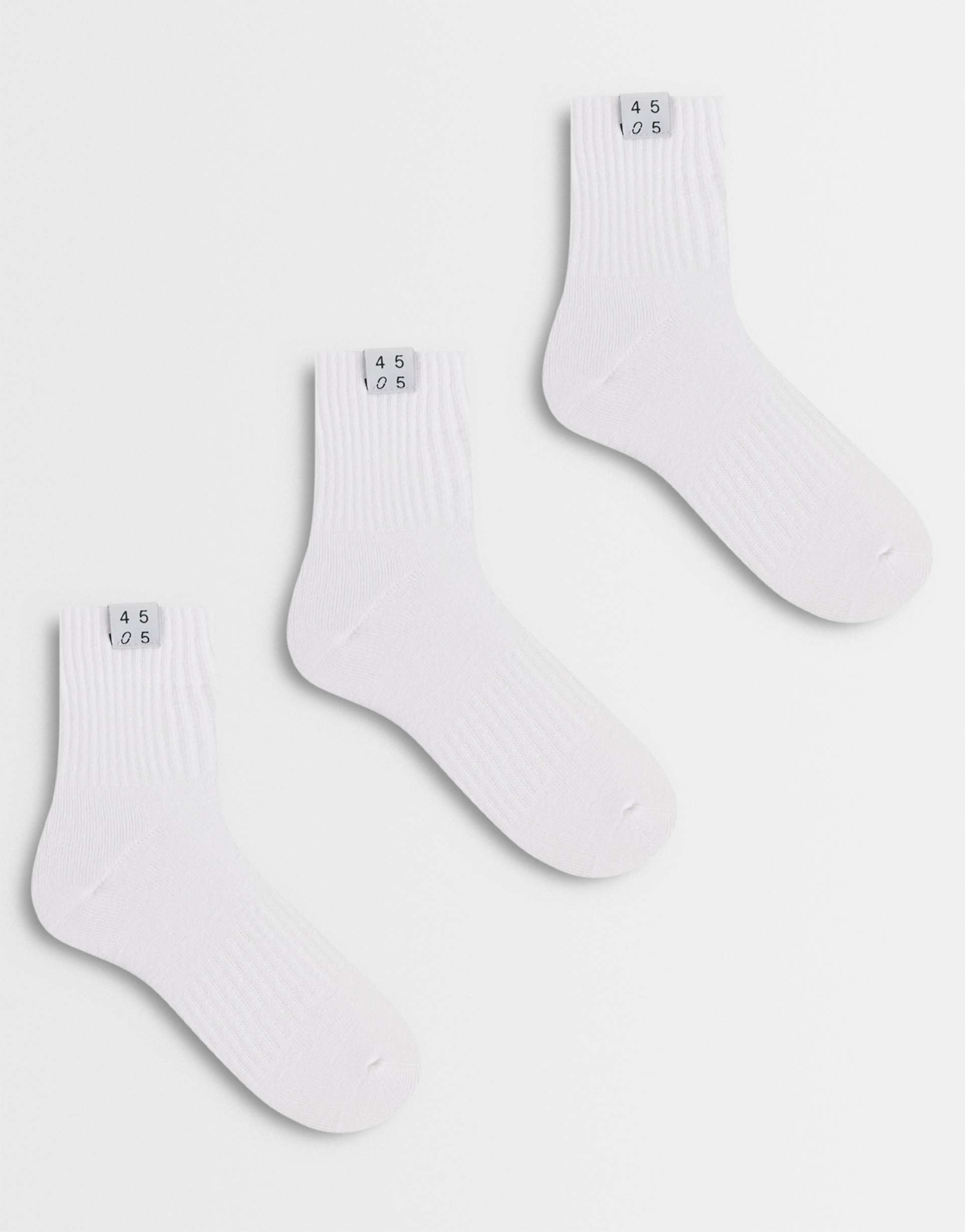 4505 3 pack studio sock with arch support in white