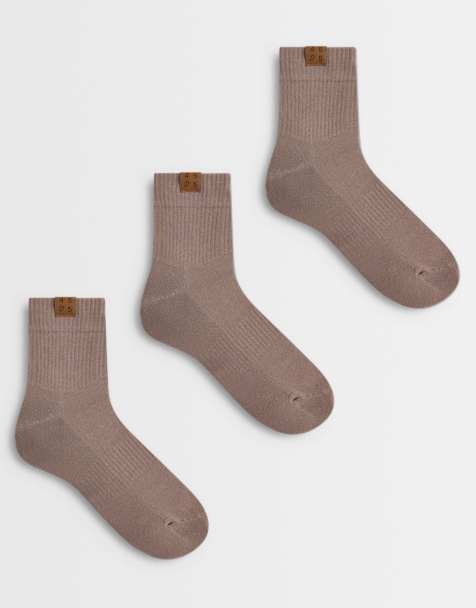 4505 3 pack studio socks with arch support in fawn - view 1