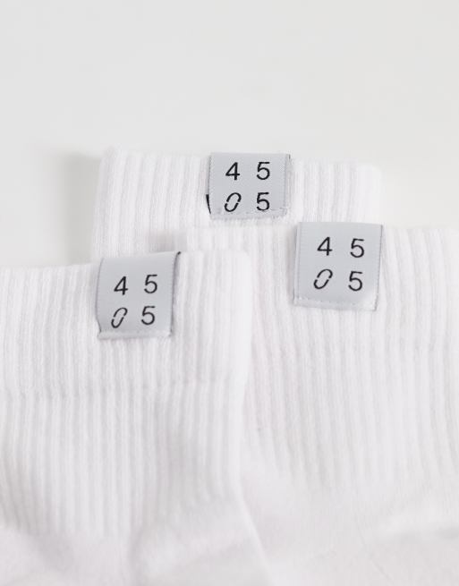 4505 3 pack studio socks with arch support in white, 3 of 3